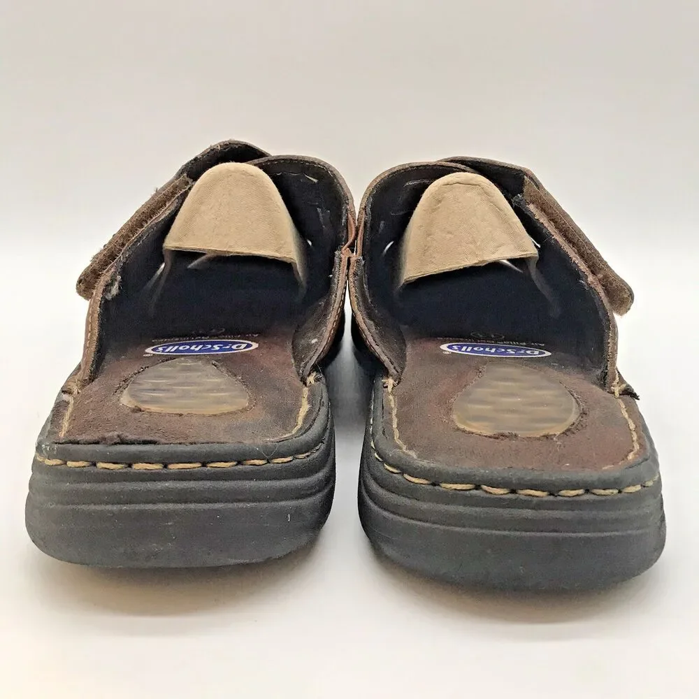Dr. Scholl’s Clay Air Pillo Gel Comfort Slides Men’s 13 Brown Leather Sandals